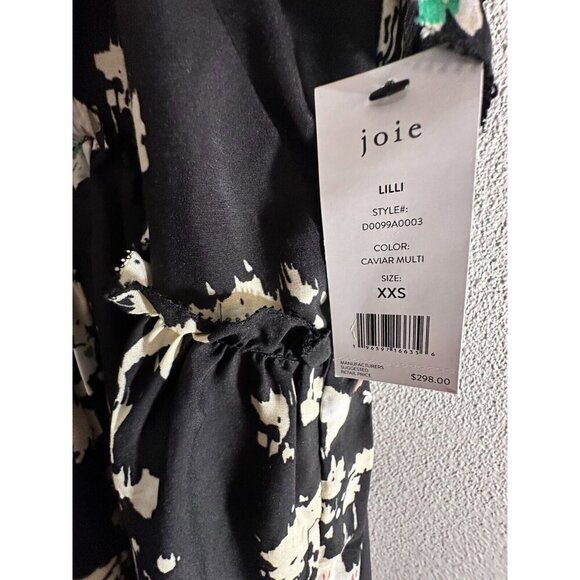 Joie Lilli Caviar Multi Floral Minidress Size XXS Cocktail Boho NWT - Picture 7 of 9